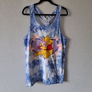 Vintage Winnie the Pooh Tie Dye Twist Back Tank Top